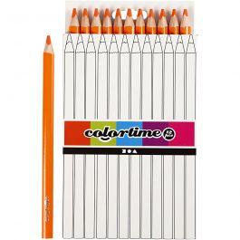 Crayons de Couleur Colortime, L: 17,45cm, mine 5 mm, JUMBO, orange, 12 pièces/ 1 Pq. [HOB-38171]