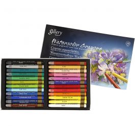 Aquarelkrijt, L: 9,3 cm, diverse kleuren, 24 stuk/ 1 doos [HOB-38285]