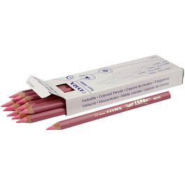 Super Ferby 1 Kleurpotloden, L: 18 cm, vulling 6,25 mm, lichtrood, 12 stuk/ 1 doos [HOB-38357]