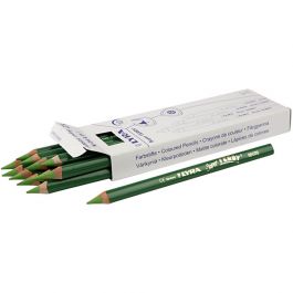 Super Ferby 1 Kleurpotloden, L: 18 cm, vulling 6,25 mm, lichtgroen, 12 stuk/ 1 doos [HOB-38366]