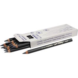 Super Ferby 1 Kleurpotloden, L: 18 cm, vulling 6,25 mm, grijs, 12 stuk/ 1 doos [HOB-38369]