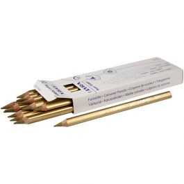 Super Ferby 1 Kleurpotloden, L: 18 cm, vulling 6,25 mm, goud, 12 stuk/ 1 doos [HOB-38371]