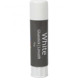 Witte lijmstift, rond, 10 gr, 1 stuk [HOB-39044]