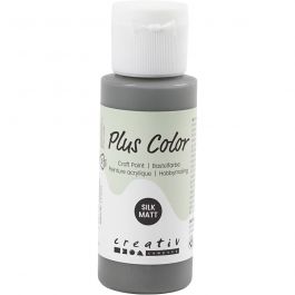 Plus Color Acrylverf, donkergrijs, 60 ml/ 1 fles [HOB-39641]