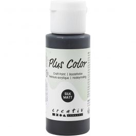 Plus Color Acrylverf, zwart, 60 ml/ 1 fles [HOB-39642]