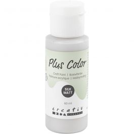 Plus Color Acrylverf, zilver, 60 ml/ 1 fles [HOB-39654]
