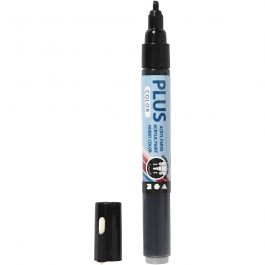 Plus Color Marker, L: 14,5 cm, lijndikte 1-2 mm, zwart, 5,5 ml, 1 stuk [HOB-39842]