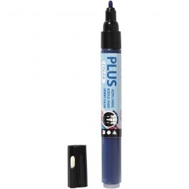 Plus Color Marker, L: 14,5 cm, lijndikte 1-2 mm, marineblauw, 5,5 ml, 1 stuk [HOB-39858]