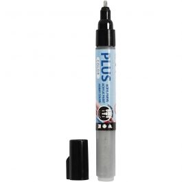 Plus Color Marker, L: 14,5 cm, lijndikte 1-2 mm, zilver, 5,5 ml, 1 stuk [HOB-39877]