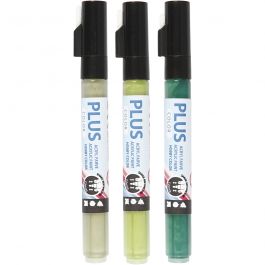 Plus Color Marker, L: 14,5 cm, lijndikte 1-2 mm, donkergroen, eucalyptus, leaf green, 5,5 ml, 3 stuk/ 1 doos [HOB-39897]