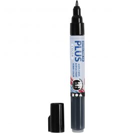 Plus Color Marker, L: 14,5 cm, lijndikte 0,7 mm, zwart, 5,5 ml, 1 stuk [HOB-39942]