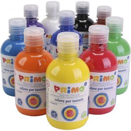 Textielverf, diverse kleuren, 10x300 ml/ 1 doos [HOB-700394]