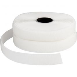 Klitteband haak en lussluiting, B: 20 mm, wit, 5 m/ 1 rol [HOB-41024]