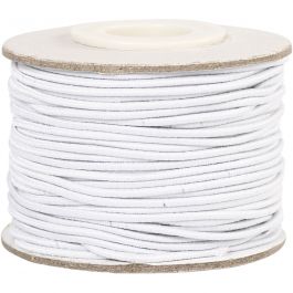 Cordon élastique, ép. 1 mm, blanc, 25 m/ 1 rouleau [HOB-41030]