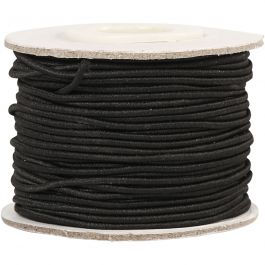 Cordon élastique, ép. 1 mm, noir, 25 m/ 1 rouleau [HOB-41033]