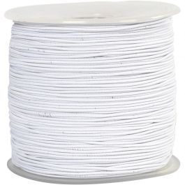 Cordon élastique, ép. 1 mm, blanc, 250 m/ 1 rouleau [HOB-41034]