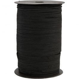 Cordon élastique, ép. 2 mm, noir, 250 m/ 1 rouleau [HOB-41037]