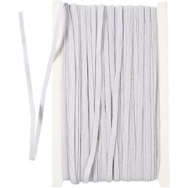 Cordon élastique, L : 6 mm, blanc, 50 m/ 1 rouleau [HOB-41042]