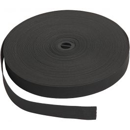 Ruban élastique, L : 20 mm, noir, 25 m/ 1 rouleau [HOB-41046]