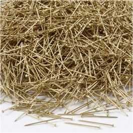Epingles à tête, L : 18 mm, ép. 0,6 mm, or, 500gr/ 1 Pq. [HOB-41111]