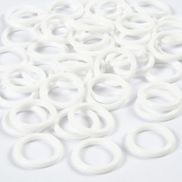 Bague en plastique, dim. 15 mm, ép. 2 mm, blanc, 50 pièces/ 1 Pq. [HOB-41257]