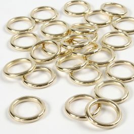 Bague en plastique, dim. 15 mm, ép. 2 mm, or, 25 pièces/ 1 Pq. [HOB-41259]