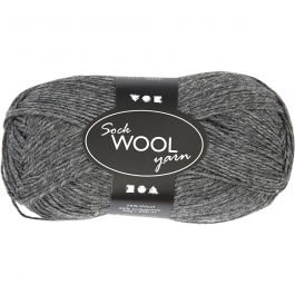 Pelote de Laine pour Chaussettes, L : 200 M, gris foncé, 50 gr/ 1 boule [HOB-41314]