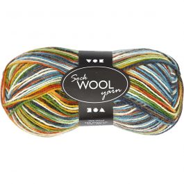 Pelote de Laine pour Chaussettes, L : 200 M, vert mousse, 50 gr/ 1 boule [HOB-41316]