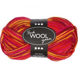 Pelote de Laine pour Chaussettes, L : 200 M, ass. de couleurs, 50 gr/ 1 boule [HOB-41321]