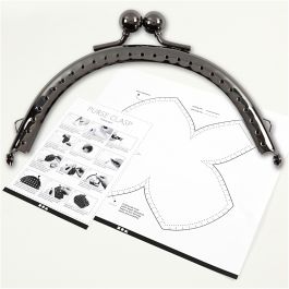 Kit fermoir petit sac, dim. 10cm, argent antique, 1 pièce [HOB-41353]
