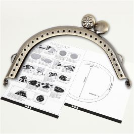 Kit fermoir petit sac, dim. 8cm, laiton brossé, 1 pièce [HOB-41355]