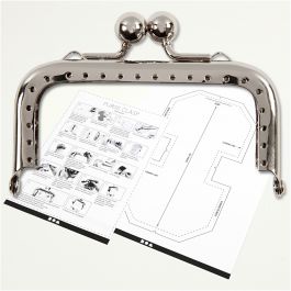 Portemonnee gesp kit, afm 8 cm, zilver, 1 stuk [HOB-41357]