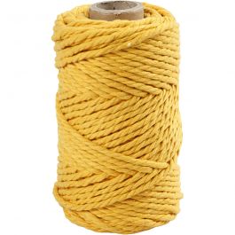 Cordon pour macramé, L : 55 M, d 4 mm, jaune, 330 gr/ 1 rouleau [HOB-414752]