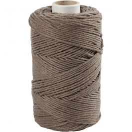 Cordon pour Macramé, L : 198 M, d 2 mm, brun clair, 330 gr/ 1 rouleau [HOB-414761]