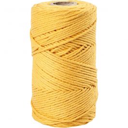 Cordon pour Macramé, L : 198 M, d 2 mm, jaune, 330 gr/ 1 rouleau [HOB-414762]