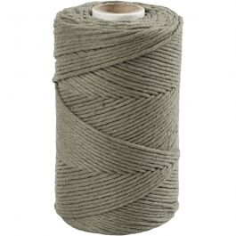 Cordon pour Macramé, L : 198 M, d 2 mm, vert mousse, 330 gr/ 1 rouleau [HOB-414763]