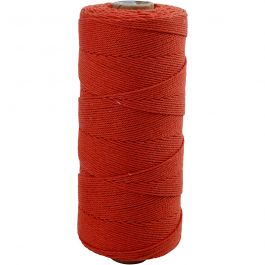 Cordon pour macramé, L : 315 M, ép. 1 mm, Qualité fine 12/12, rouge, 220 gr/ 1 boule [HOB-41506]