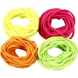 Cordon pour Macramé, ép. 4 mm, couleurs néons, 4x5 m/ 1 Pq. [HOB-415560]