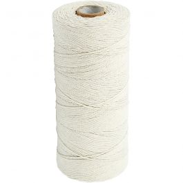 Ficelle de coton, L : 700 M, Qualité ultra fine 12/6, naturel clair, 250 gr/ 1 boule [HOB-41570]
