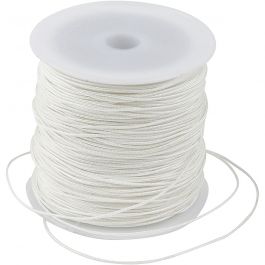 Cordon pour Macramé, ép. 0,8 mm, blanc, 50 m/ 1 rouleau [HOB-41571]