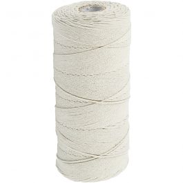 Cordon pour macramé, L : 315 M, ép. 1 mm, Qualité fine 12/12, naturel clair, 220 gr/ 1 boule [HOB-41572]