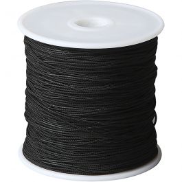 Polyester Koord, dikte 0,8 mm, zwart, 50 m/ 1 rol [HOB-41576]