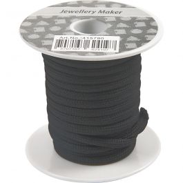 Polyester koord, dikte 4 mm, zwart, 5 m/ 1 rol [HOB-415790]