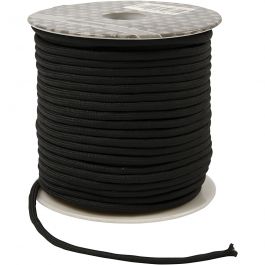 Polyester koord, dikte 4 mm, zwart, 40 m/ 1 rol [HOB-41579]