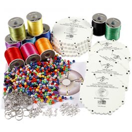 Groepsset Kumihimo, neon kleuren, sterke kleuren, 1 set [HOB-41591]