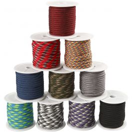 Macramé Koord, B: 5 mm, diverse kleuren, 10x10 m/ 1 doos [HOB-41652]