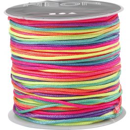 Macramé koord, dikte 1 mm, neon kleuren, 28 m/ 1 rol [HOB-41723]