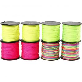 Macramé Koord, dikte 1 mm, neon groen, neon roze, neon geel, neonmix, 8x28 m/ 1 doos [HOB-41724]