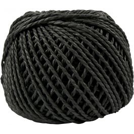 Ficelle de Papier, ép. 2,5-3 mm, noir, 150 gr, 40 m/ 1 boule [HOB-41725]