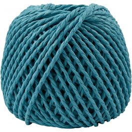 Ficelle de Papier, ép. 2,5-3 mm, turquoise, 150 gr, 40 m/ 1 boule [HOB-41728]